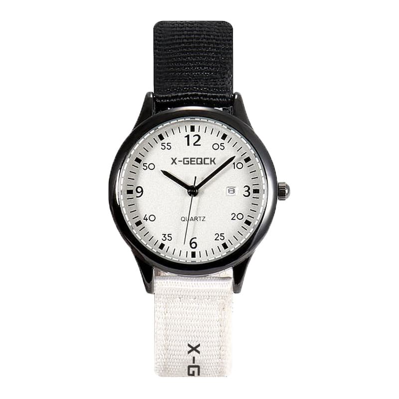 Watches for boys and girls, junior high school students, teenagers, fashion trends, luminous waterproof, personality test, canvas strap watch 8