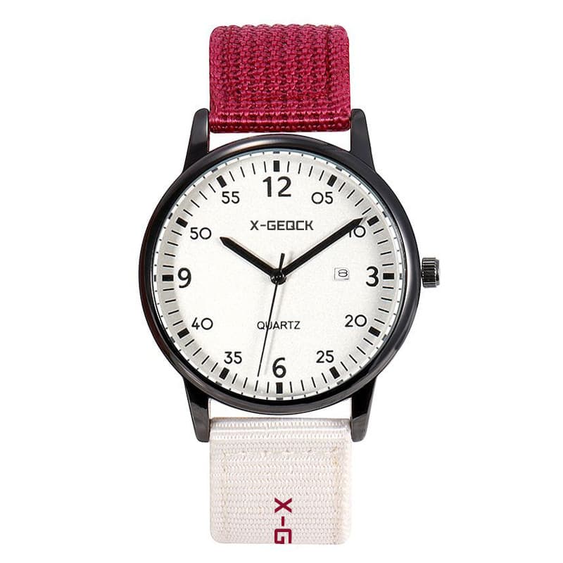 Watches for boys and girls, junior high school students, teenagers, fashion trends, luminous waterproof, personality test, canvas strap watch 10