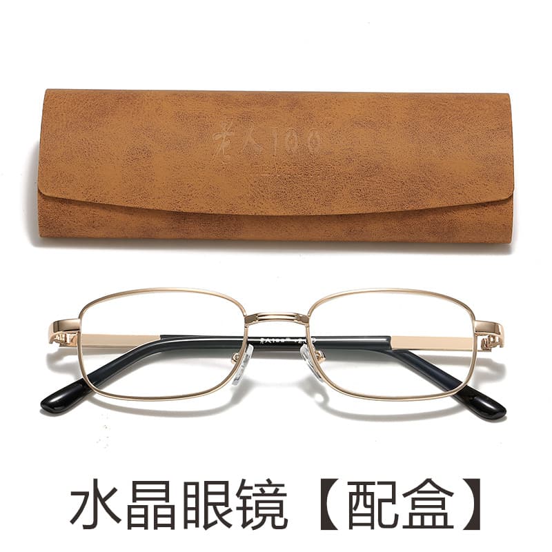 Manufacturer's spot elderly 100 high-end brand ultra-light fashion men's and women's reading glasses anti-counterfeiting genuine glass pieces 814 8