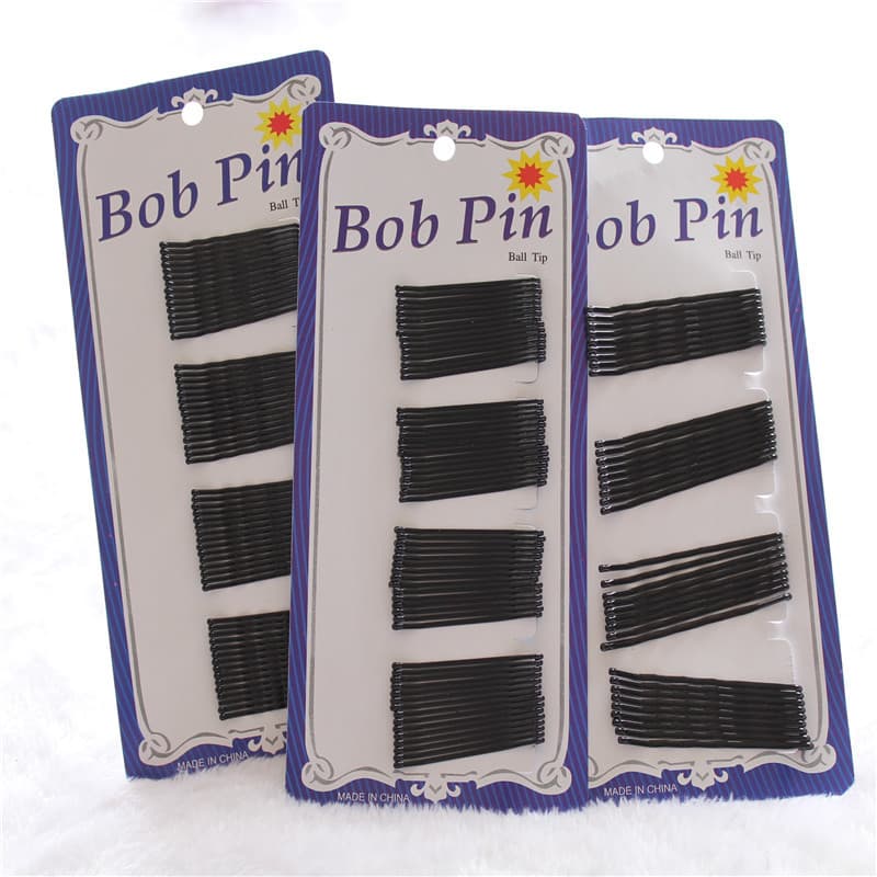 Korean version black steel wire one-word hairpin bangs fixed plate hairpin blue card street stall supply styling fashionable and versatile 6
