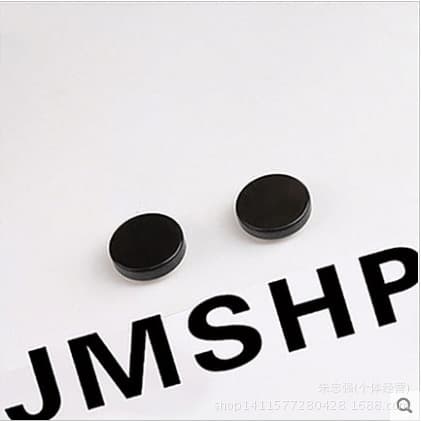 Black men's magnet earrings without piercing, magnetic stone earrings, Korean style girls' fake ear clips, simple geometric earrings 9