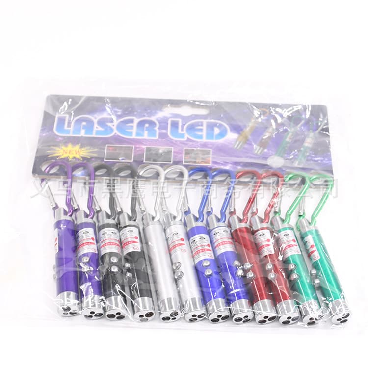 Carabiner small flashlight three-in-one laser flashlight UV fluorescent agent detection currency detector lamp LED lighting