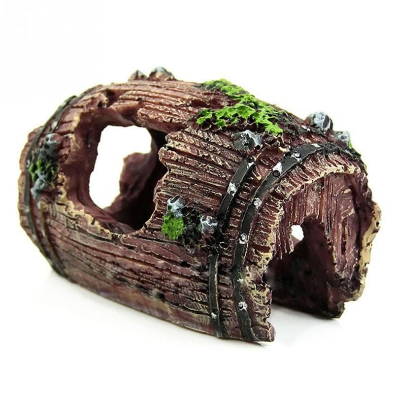Manufacturer aquarium equipment accessories glass fish tank decoration landscaping resin crafts 808 antique wine barrel ornaments