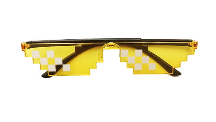 Mosaic square glasses, two-dimensional pretending artifact sunglasses, coded rectangular pixel mirror, Douyin Kuaishou 7