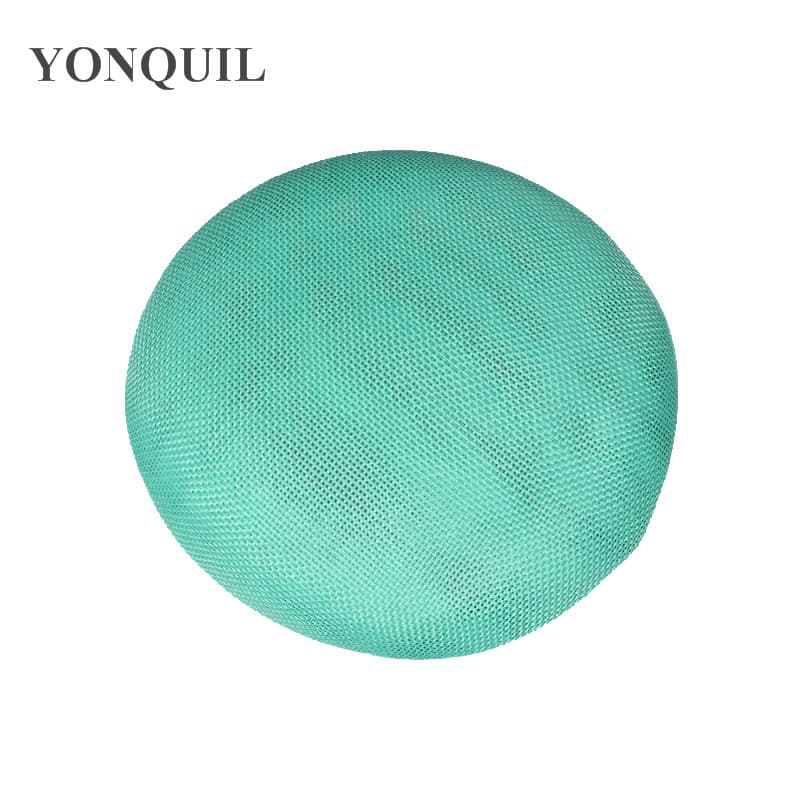 Foreign trade dropshipping round top hat DIY accessories imitation linen jade green hat embryo light hat diameter 15 cm 3