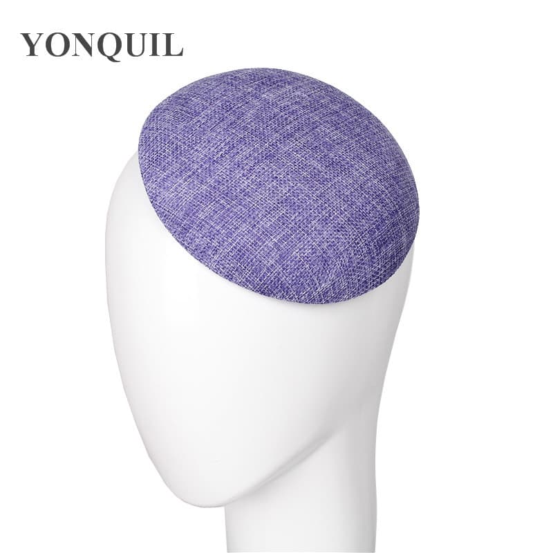 Foreign trade dropshipping round top hat DIY accessories imitation linen jade green hat embryo light hat diameter 15 cm 4