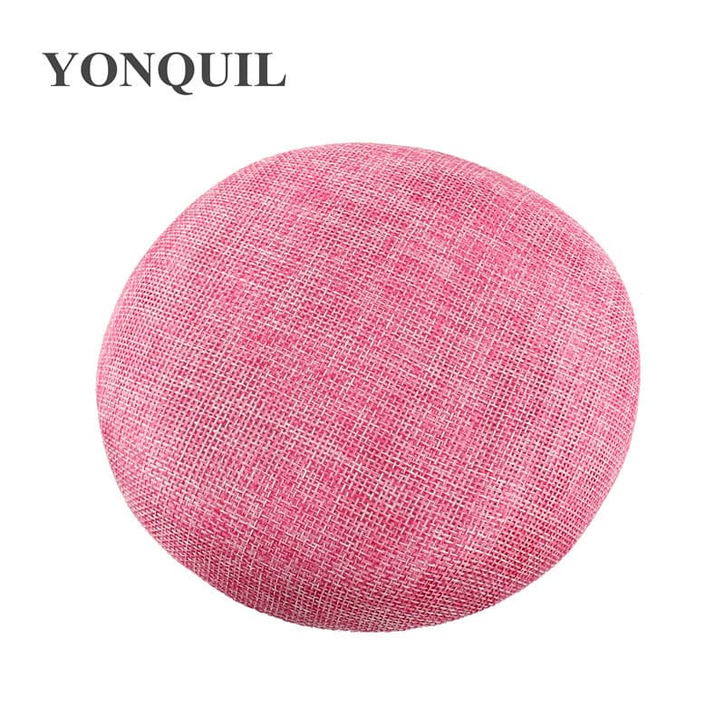 Foreign trade dropshipping round top hat DIY accessories imitation linen jade green hat embryo light hat diameter 15 cm 7