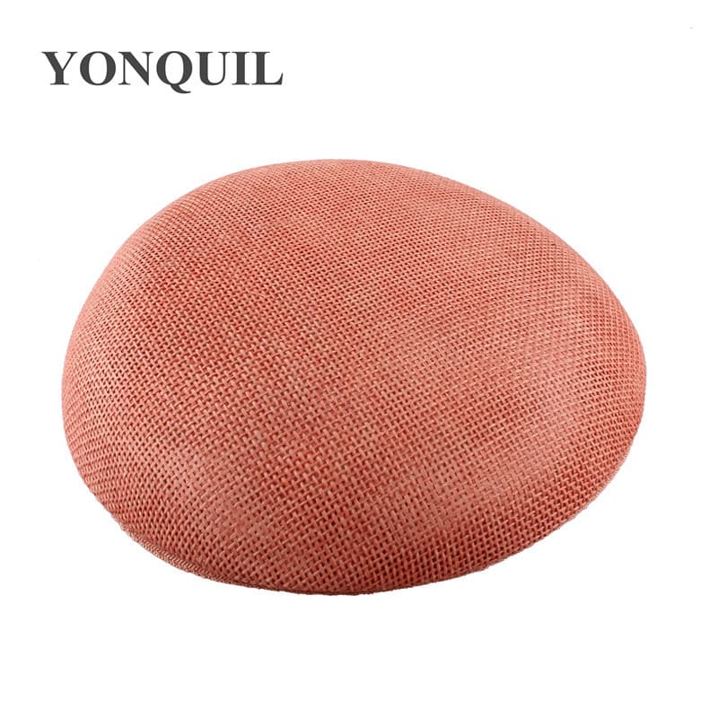 Foreign trade dropshipping round top hat DIY accessories imitation linen jade green hat embryo light hat diameter 15 cm 9