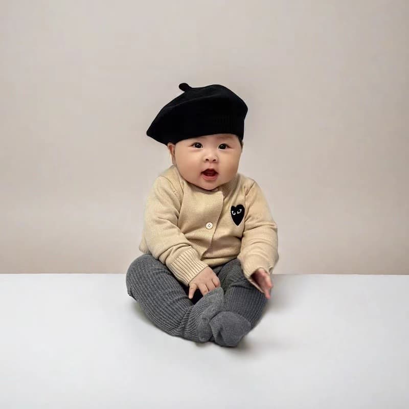 Live supply of baby core-spun yarn knitted 2026 spring baby wool long-sleeved baby sweater in stock 3