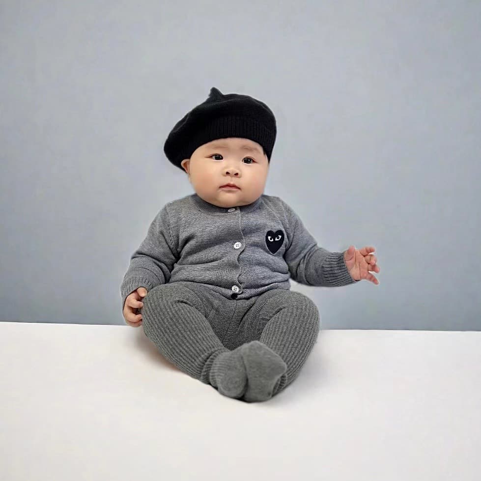 Live supply of baby core-spun yarn knitted 2026 spring baby wool long-sleeved baby sweater in stock 4