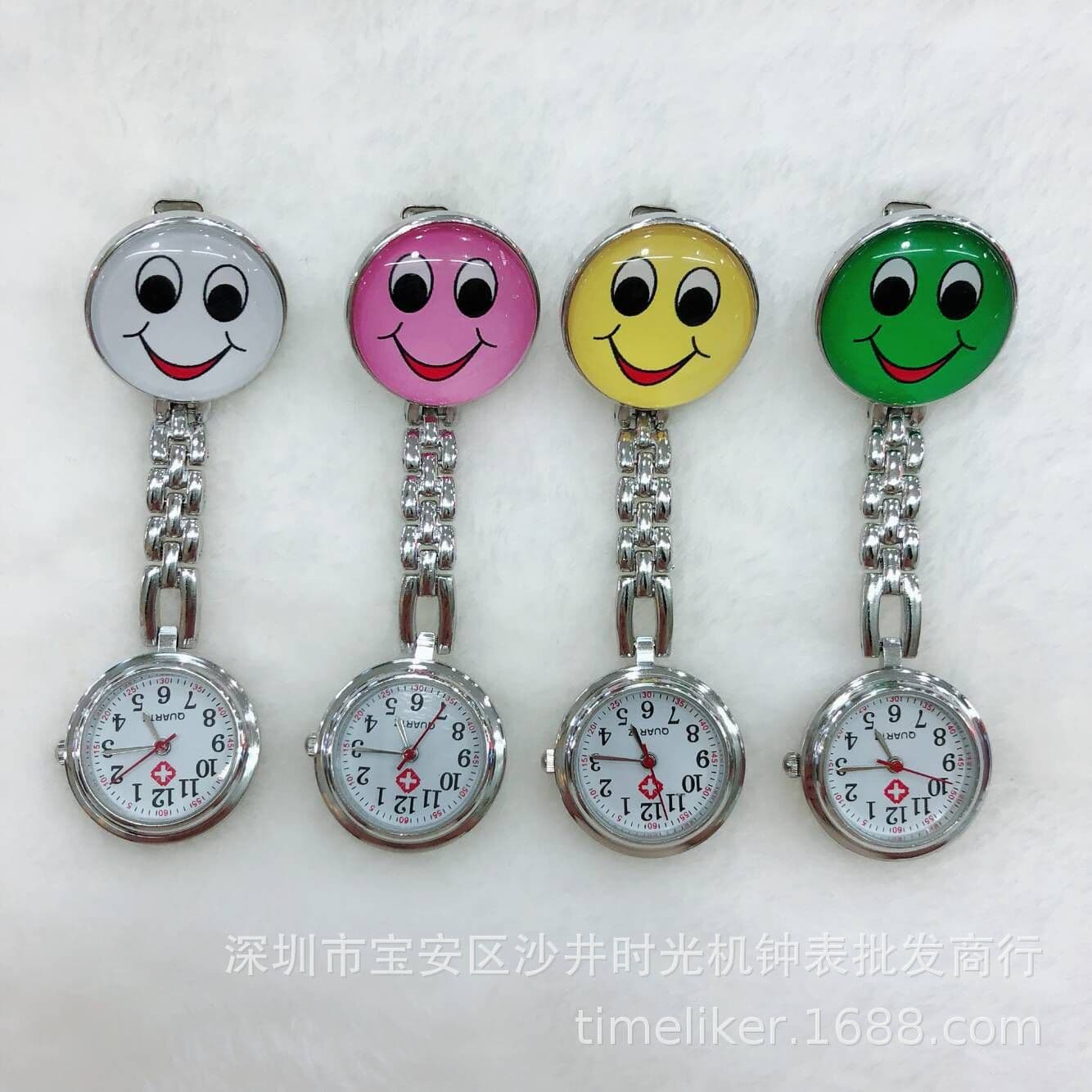 Shenzhen factory direct sales big eyes smiling face nurse watch medical nurse hanging watch male and female nurse creative gift watch 2
