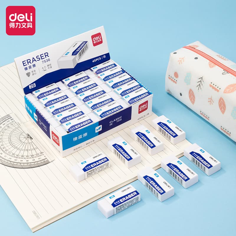 Deli 7536 eraser, children's pencil drawing eraser, student eraser, small eraser stationery wholesale