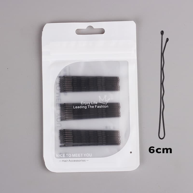 Manufacturer wholesale simple painted black hairpin headwear 10 pieces simple black painted hair 9