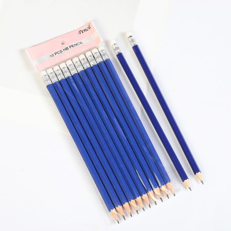 Cartoon eraser yellow pencil HB pencil woodless pencil student learning office supplies round hexagonal pencil 6