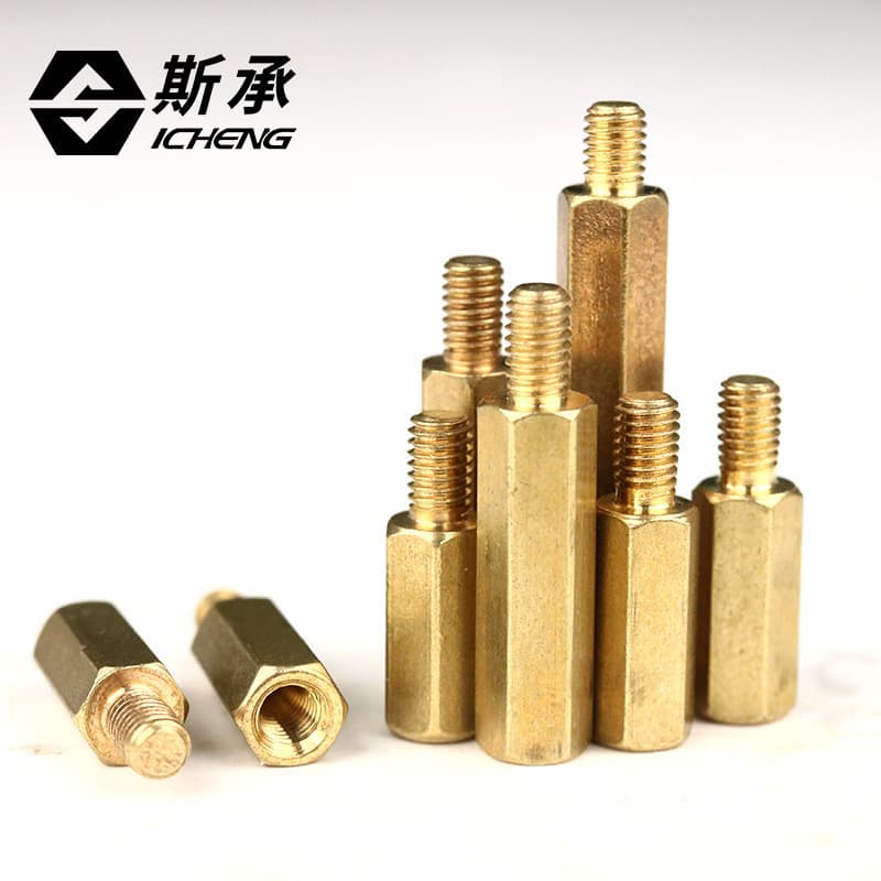 M3M4M5 metal copper column screw column isolation column hexagonal single-pass connection support Yin and Yang full thread screw rod 3