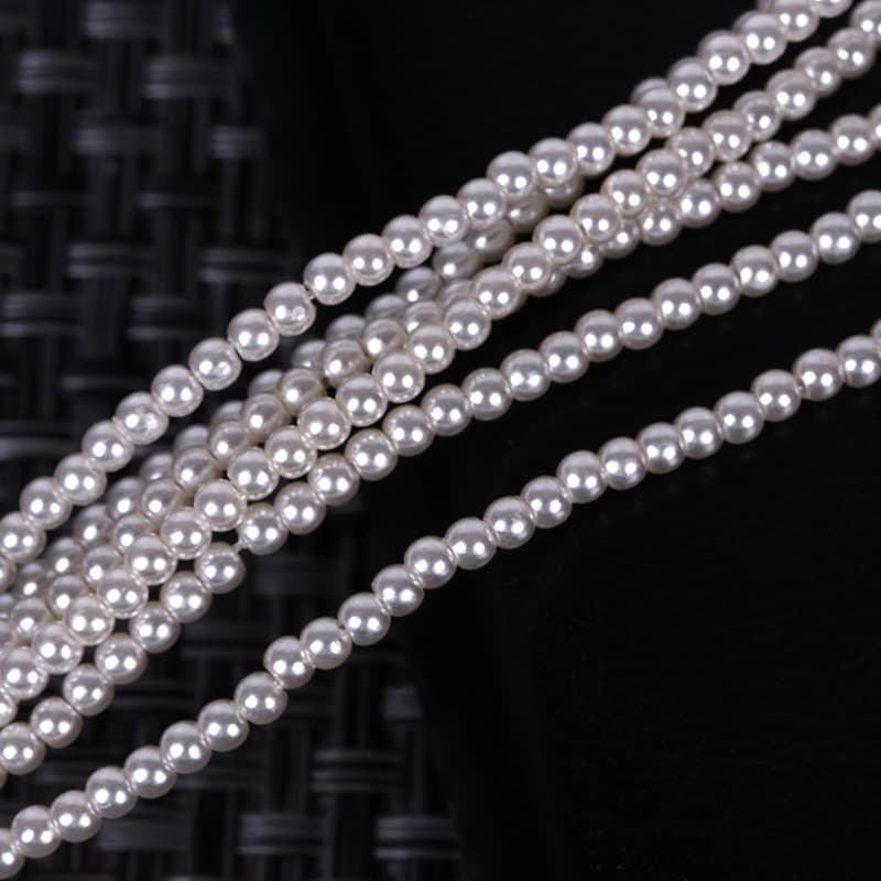 Manufacturer's paint high-gloss ABS perforated imitation pearl iron wire straight hole high quality round fake pearl DIY beads loose beads 4