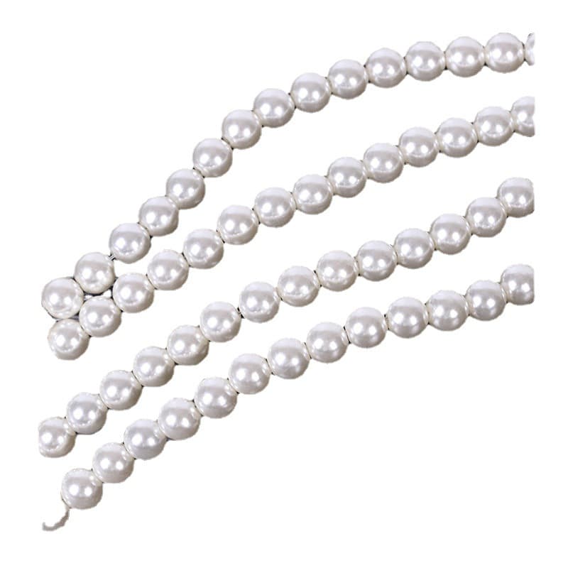 Manufacturer's paint high-gloss ABS perforated imitation pearl iron wire straight hole high quality round fake pearl DIY beads loose beads 6