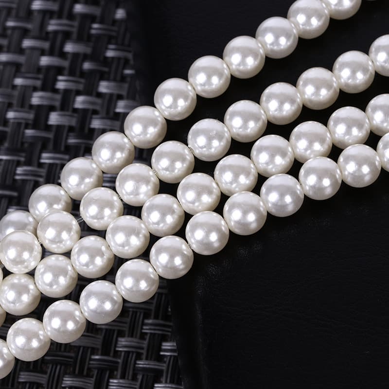 Manufacturer's paint high-gloss ABS perforated imitation pearl iron wire straight hole high quality round fake pearl DIY beads loose beads 7