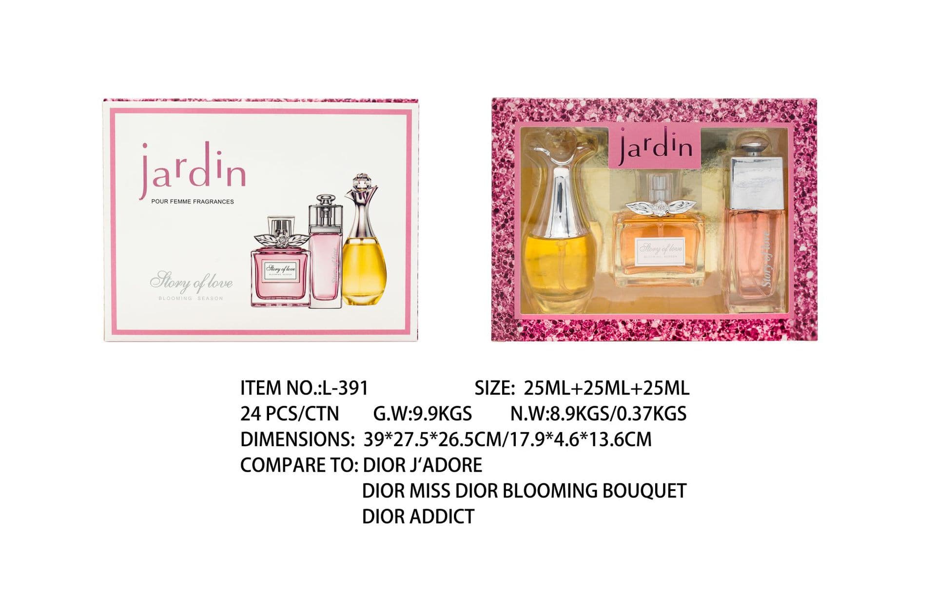 Flower Story Women's Perfume Three Piece Set 25ml*3 Bottles Fresh Light Fragrance One Piece Wholesale Rose 8
