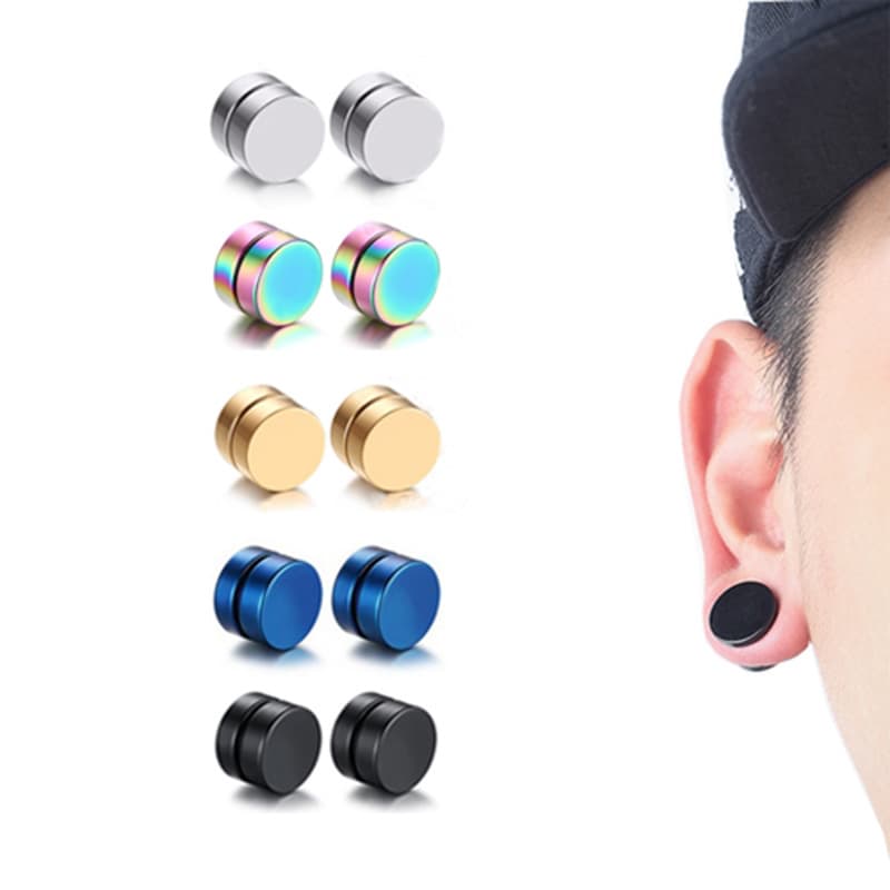 Supply magnet earrings without pierced earrings, strong magnetic magnets, fake earrings for boys and girls, colored diamond earrings