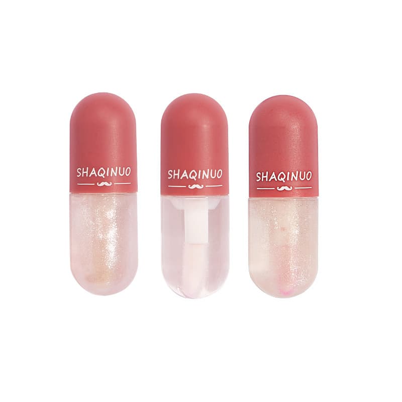 SHAQINUO Mini Capsule Lip Gloss Transparent Color Changing Moisturizing Moisturizing Color Changing Lip Glaze Watery Mirror Lip Glaze 6
