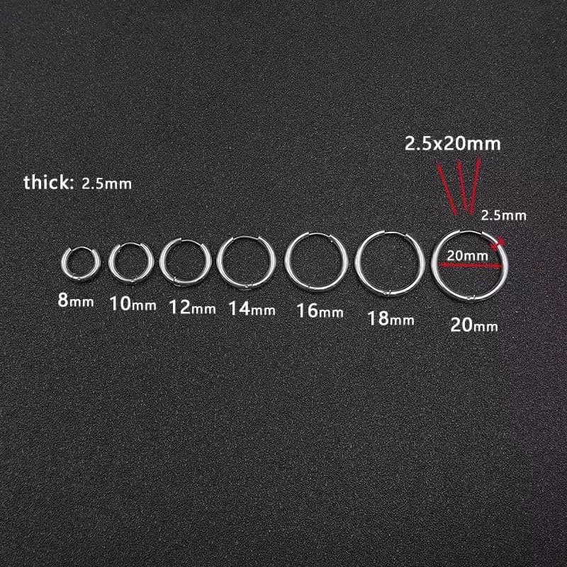 Cross-border high-quality stainless steel earrings, non-fading, unisex round earrings, simple and trendy earrings wholesale 4