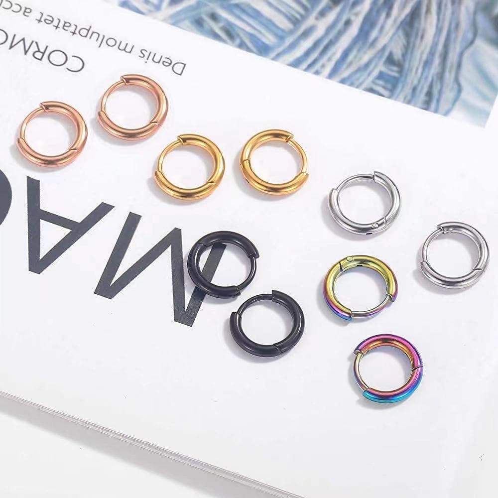 Cross-border high-quality stainless steel earrings, non-fading, unisex round earrings, simple and trendy earrings wholesale 5
