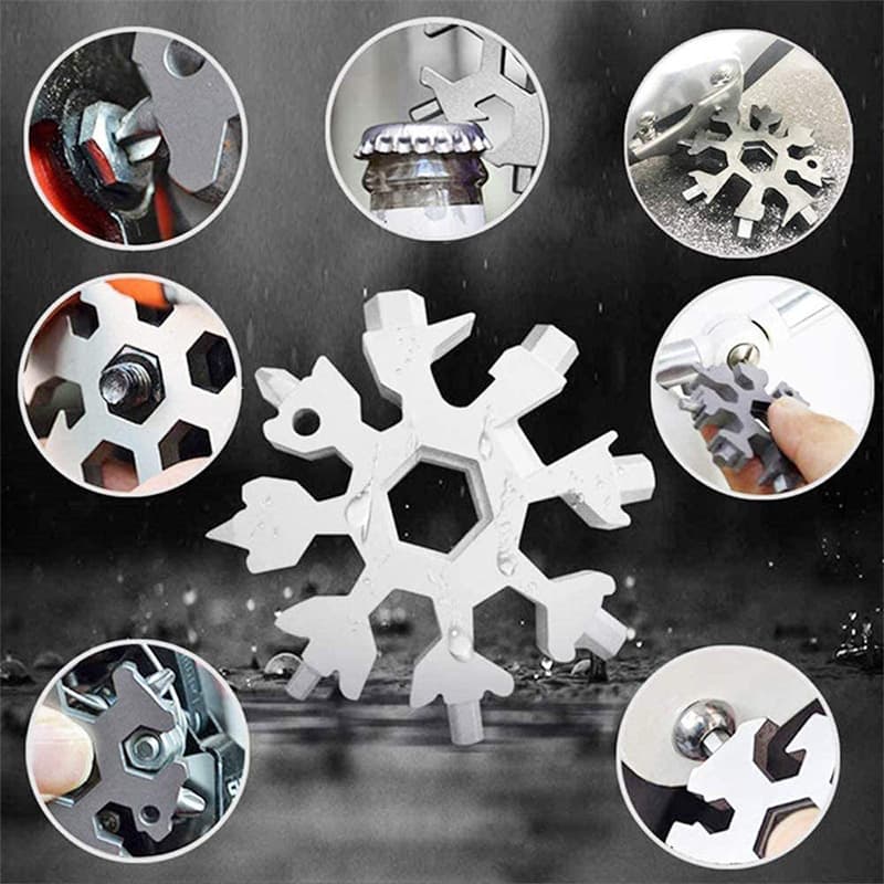 Multifunctional snowflake wrench 8-angle manual screwdriver edc outdoor portable tool 20-in-1 portable wrench set 3
