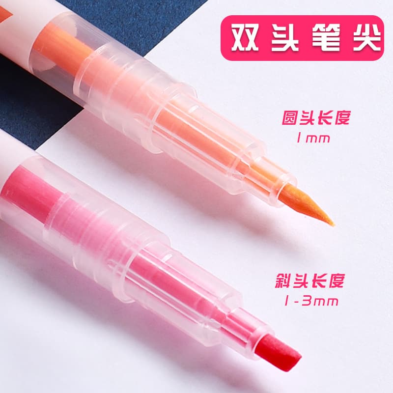 Double-ended highlighter student exam review key marker pen color graffiti account pen set pen stationery wholesale 5