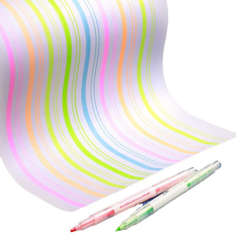 Double-ended highlighter student exam review key marker pen color graffiti account pen set pen stationery wholesale 6