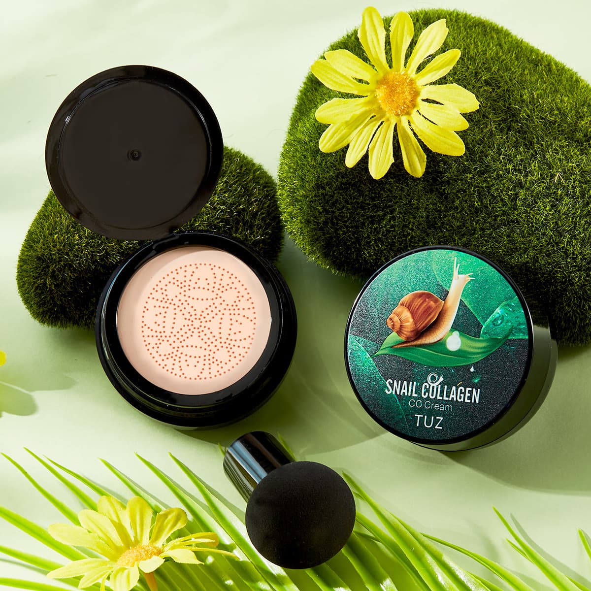 TUZ0214 Snail Collagen CC Cream Mushroom Head Snail Air Cushion Foundation BB Cream Concealer Brightening Long-lasting Makeup