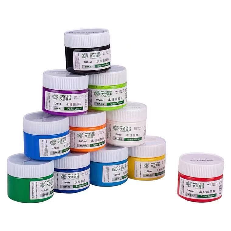 Wencui gouache paint can 100ml single bottle paint artist sketching painting practice painting refill 6