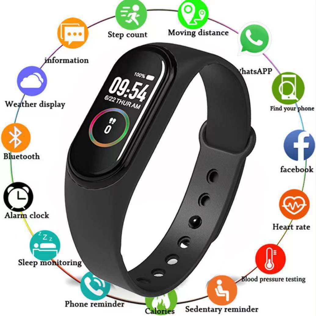 M4 Smart Bracelet Cross-Border Sports Meter Smart Pedometer Bracelet Blood Pressure Heart Rate Stand Charger/Line Charger Factory Direct Sales 4