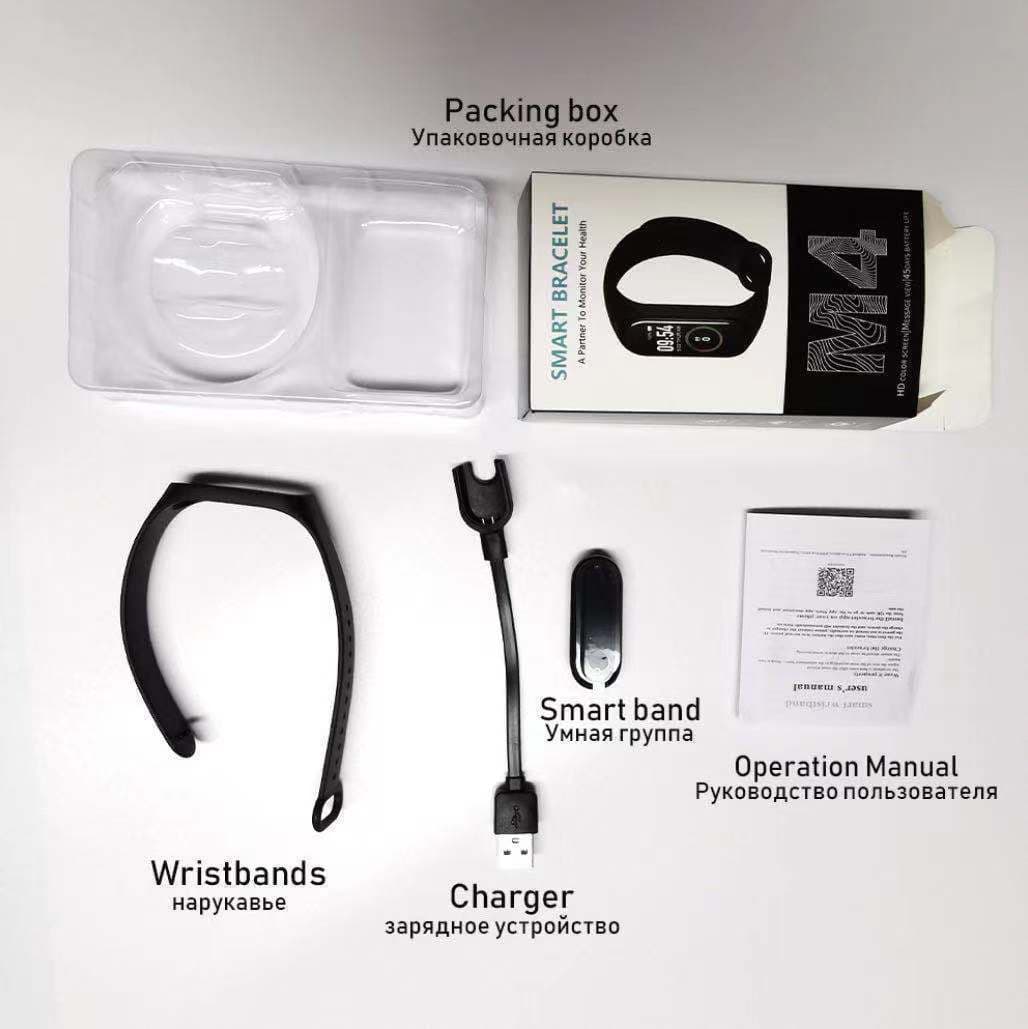 M4 Smart Bracelet Cross-Border Sports Meter Smart Pedometer Bracelet Blood Pressure Heart Rate Stand Charger/Line Charger Factory Direct Sales 6