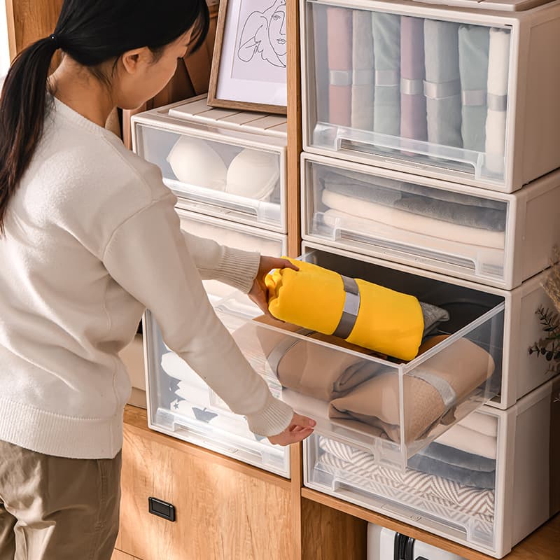 Transparent plastic drawer storage box home wardrobe storage box clothes storage box cabinet clothing organization 2