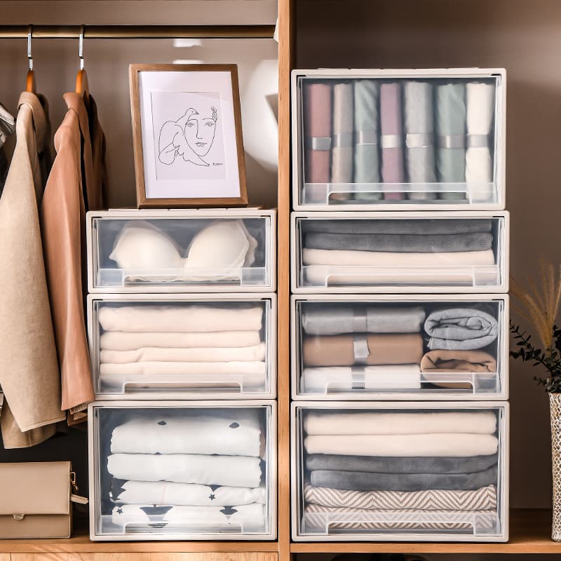 Transparent plastic drawer storage box home wardrobe storage box clothes storage box cabinet clothing organization 3