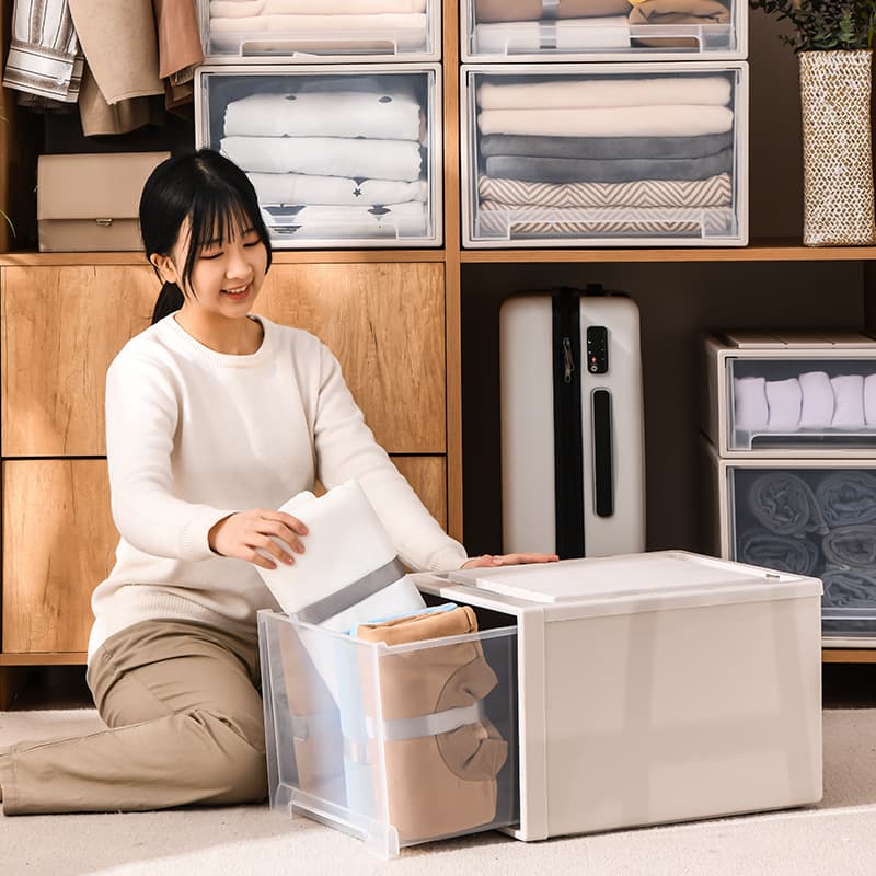 Transparent plastic drawer storage box home wardrobe storage box clothes storage box cabinet clothing organization 5