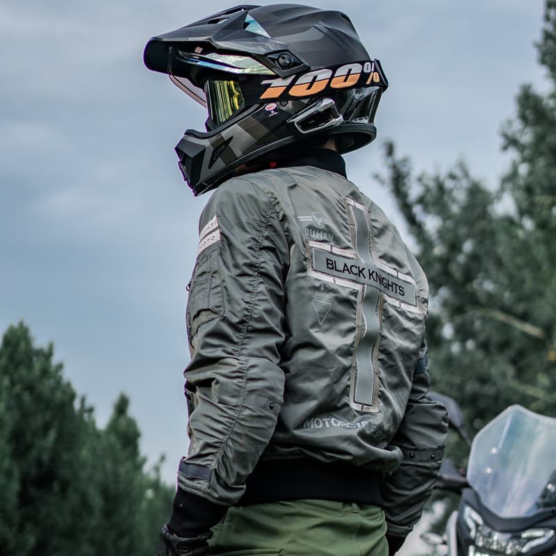 Duhamo Dark Rider Jacket Motorcycle Riding Suit Classic Bomber Jacket Reflective Anti-Fall CE Equipment 5