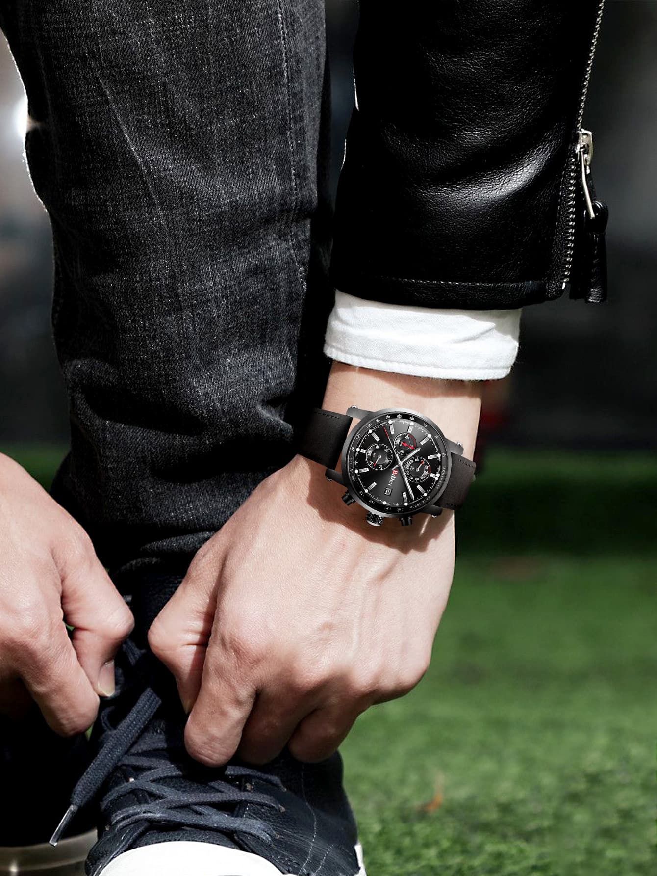 Biden Men's Watch Stylish Business Chronograph 30M Waterproof Watch Elegant Sports Analog Date 3