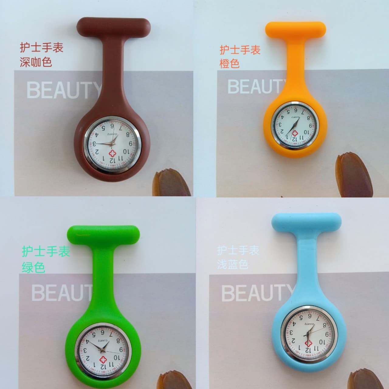 Foreign trade nurse watch silicone breast watch pin hanging watch student pocket watch quartz logo gift dial watch spot 5
