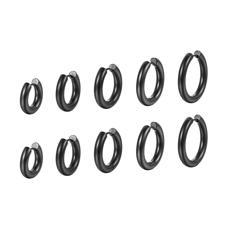 Cross-border special supply of stainless steel earrings, unisex style, bold earrings, versatile fashionable 18k gold plated earrings wholesale 4