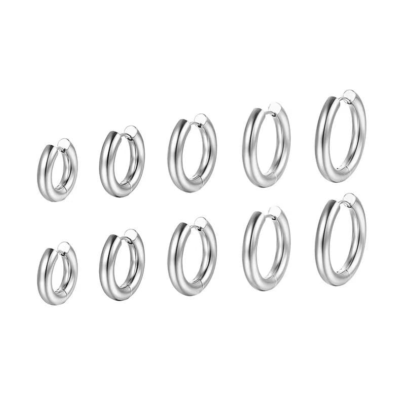 Cross-border special supply of stainless steel earrings, unisex style, bold earrings, versatile fashionable 18k gold plated earrings wholesale 5