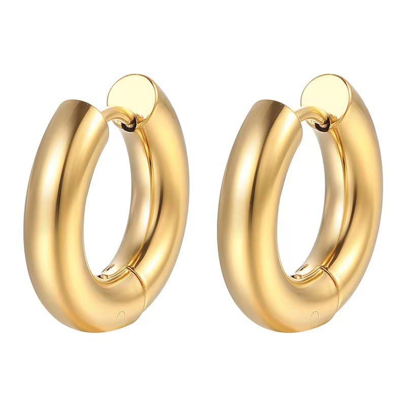 Cross-border special supply of stainless steel earrings, unisex style, bold earrings, versatile fashionable 18k gold plated earrings wholesale 8