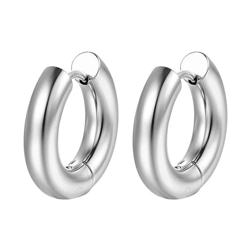 Cross-border special supply of stainless steel earrings, unisex style, bold earrings, versatile fashionable 18k gold plated earrings wholesale 9