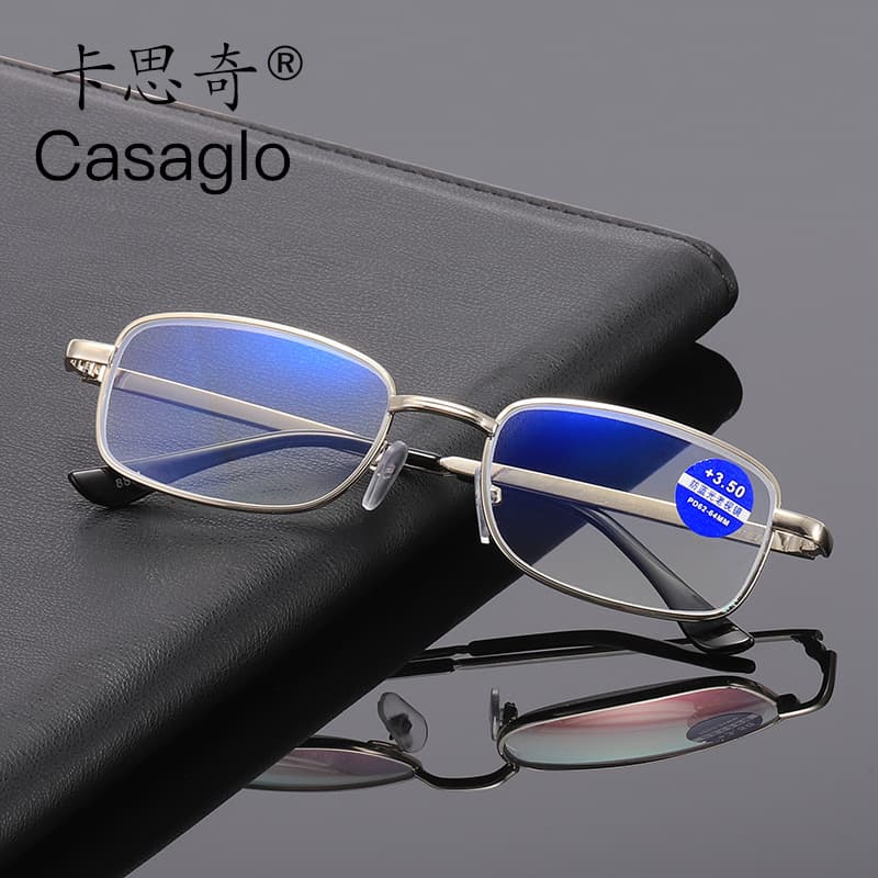 New metal frame anti-blue light reading glasses high-definition middle-aged and elderly reading glasses finished aging resin sheet 8804 2