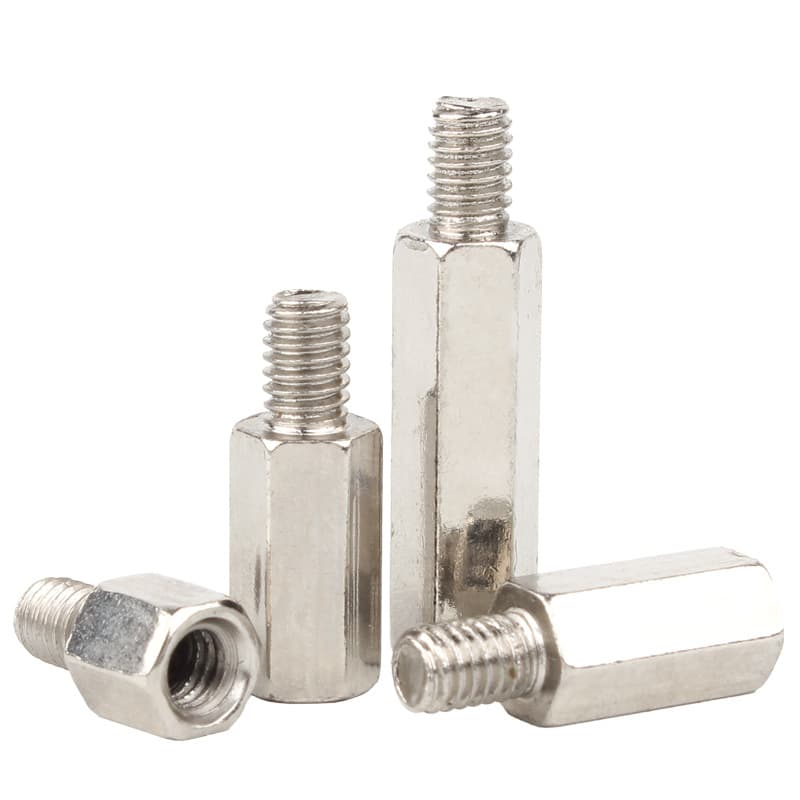 Nickel-plated single-head hexagonal stud M3M4 screw isolation column single-pass chassis connection copper column motherboard screw column + 6 6