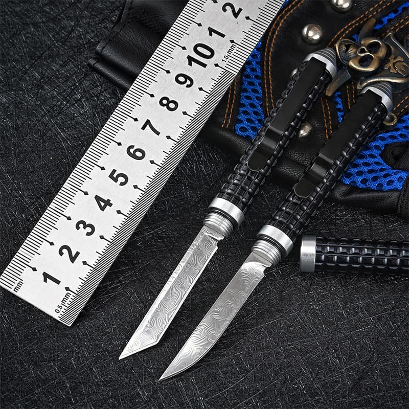Mini Damascus Pen Knife Multifunctional Small Straight Knife Wild Survival Survival Tool Portable Outdoor Knife 2