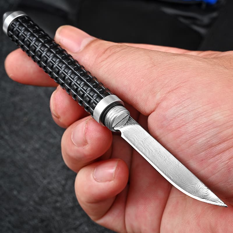 Mini Damascus Pen Knife Multifunctional Small Straight Knife Wild Survival Survival Tool Portable Outdoor Knife 5