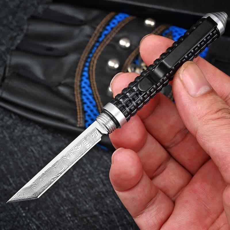 Mini Damascus Pen Knife Multifunctional Small Straight Knife Wild Survival Survival Tool Portable Outdoor Knife 7