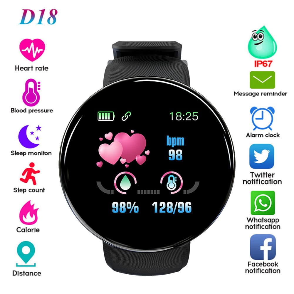 Smart watch heart rate monitor for men and women smart watch round fitness digital watch for men and women watch strap bracelet 2